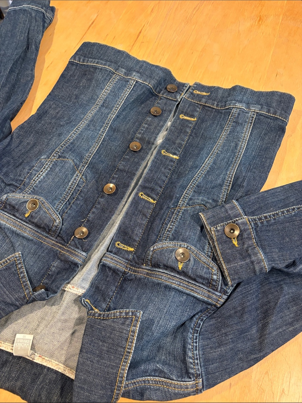 Wallis ~ Dark Blue Denim Jean Jacket with Button Front